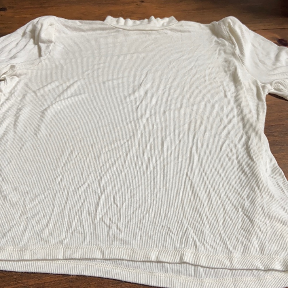 Mock neck cream top
